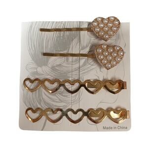 Heart Shaped Hair Clip Set